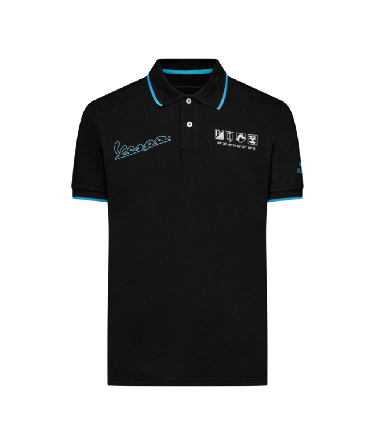 Polo Vespa nera della collezione DEC