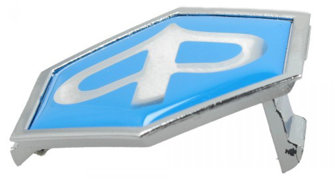 Emblema "PIAGGIO" a cascata, blu