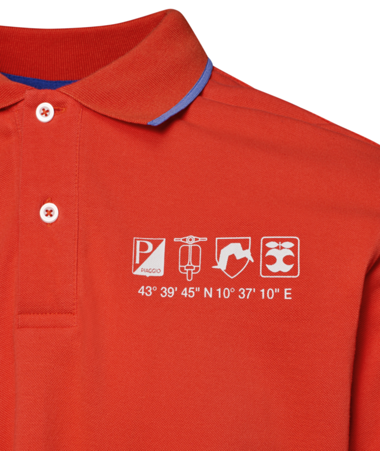 Polo Vespa arancione «Flame», collezione DEC