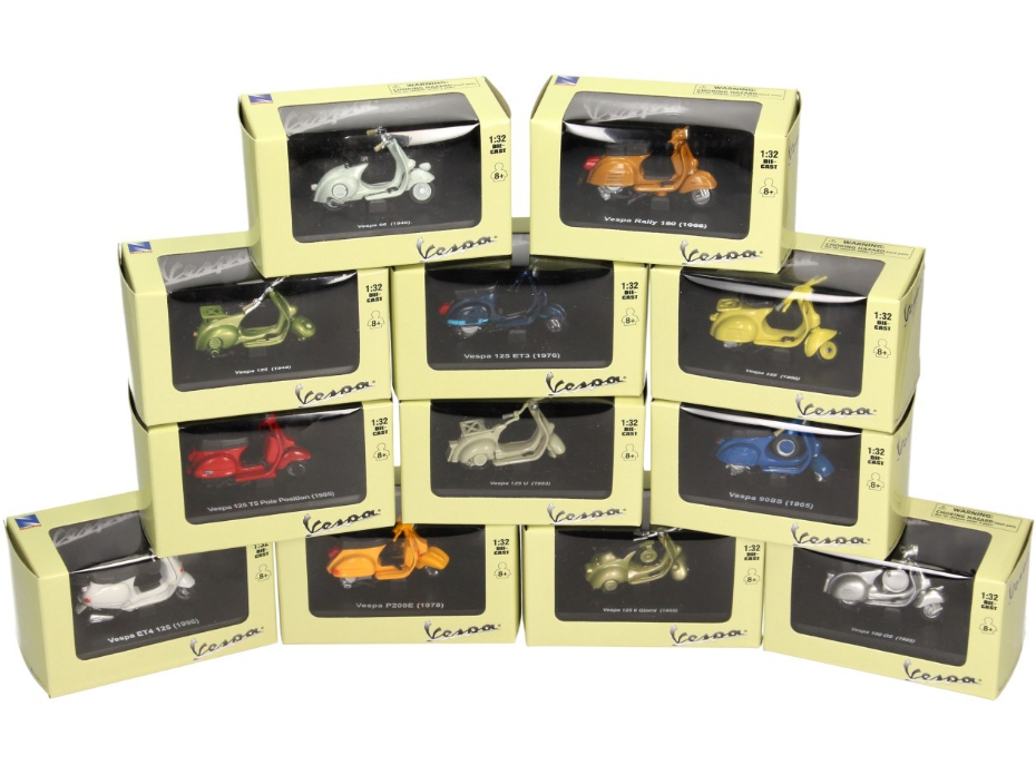 Modelli di veicoli Vespa 1:32 set 24 pezzi
