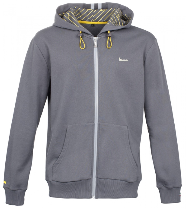Vespa Sweat Shirt Graphic Fleece Jacket Uomo Grigio
