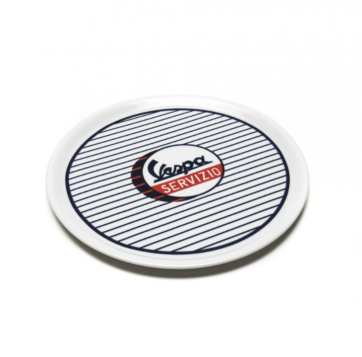 Piastra Vespa Servizio bianco blu