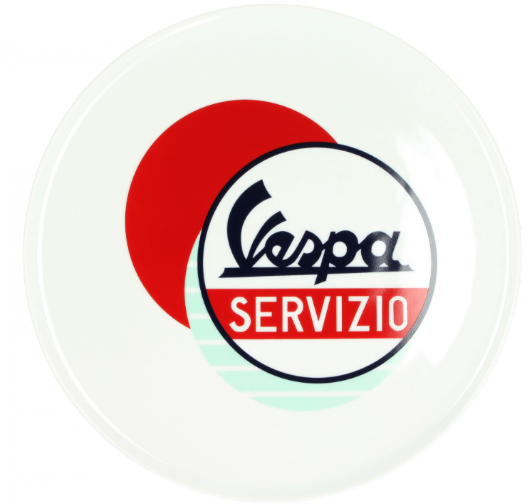 Piastra Vespa Servizio bianco rosso