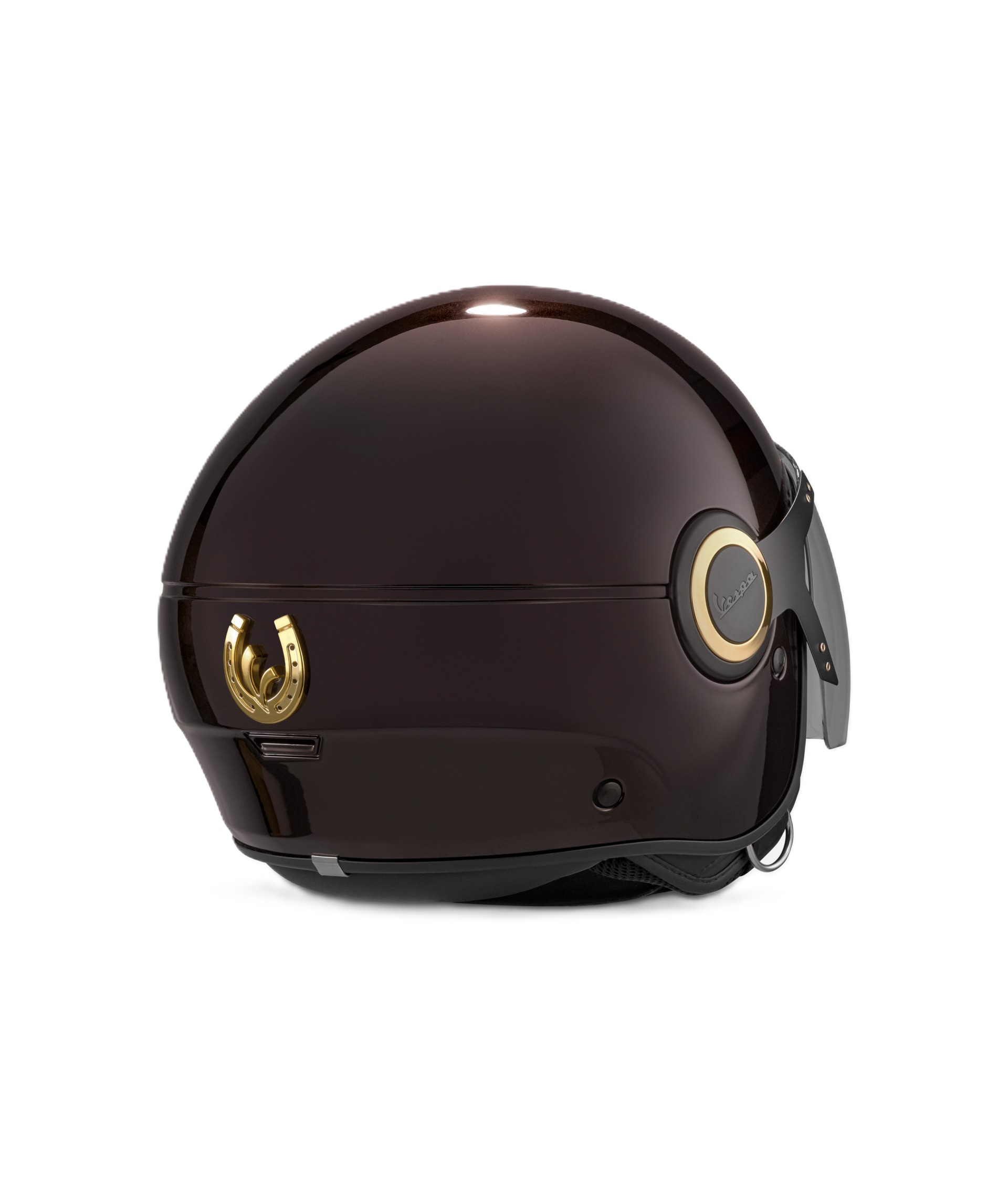 Casco jet Vespa Demi Jet 946 Horse marrone lucido