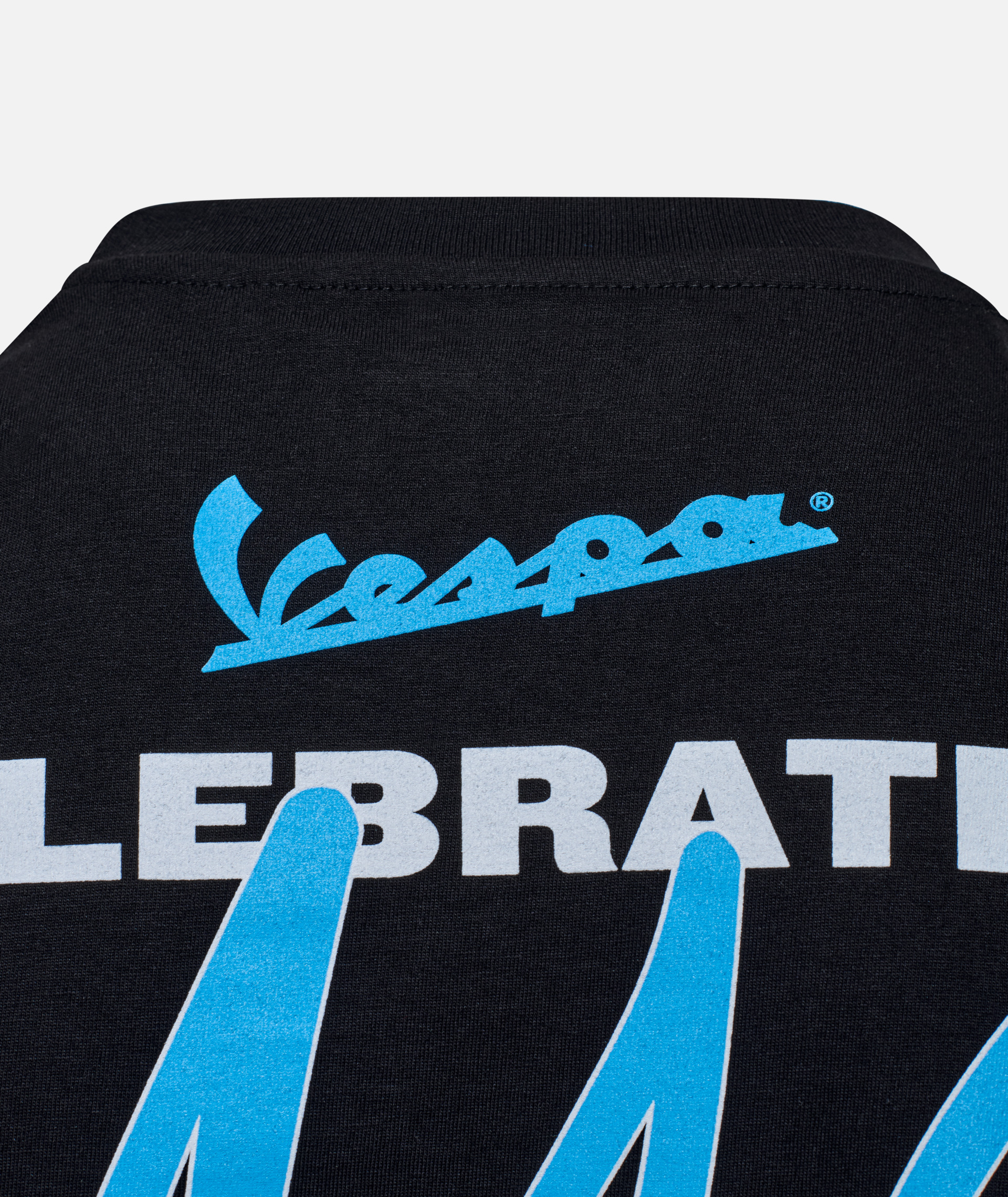 Maglietta Vespa "140 anni Piaggio" nero blu