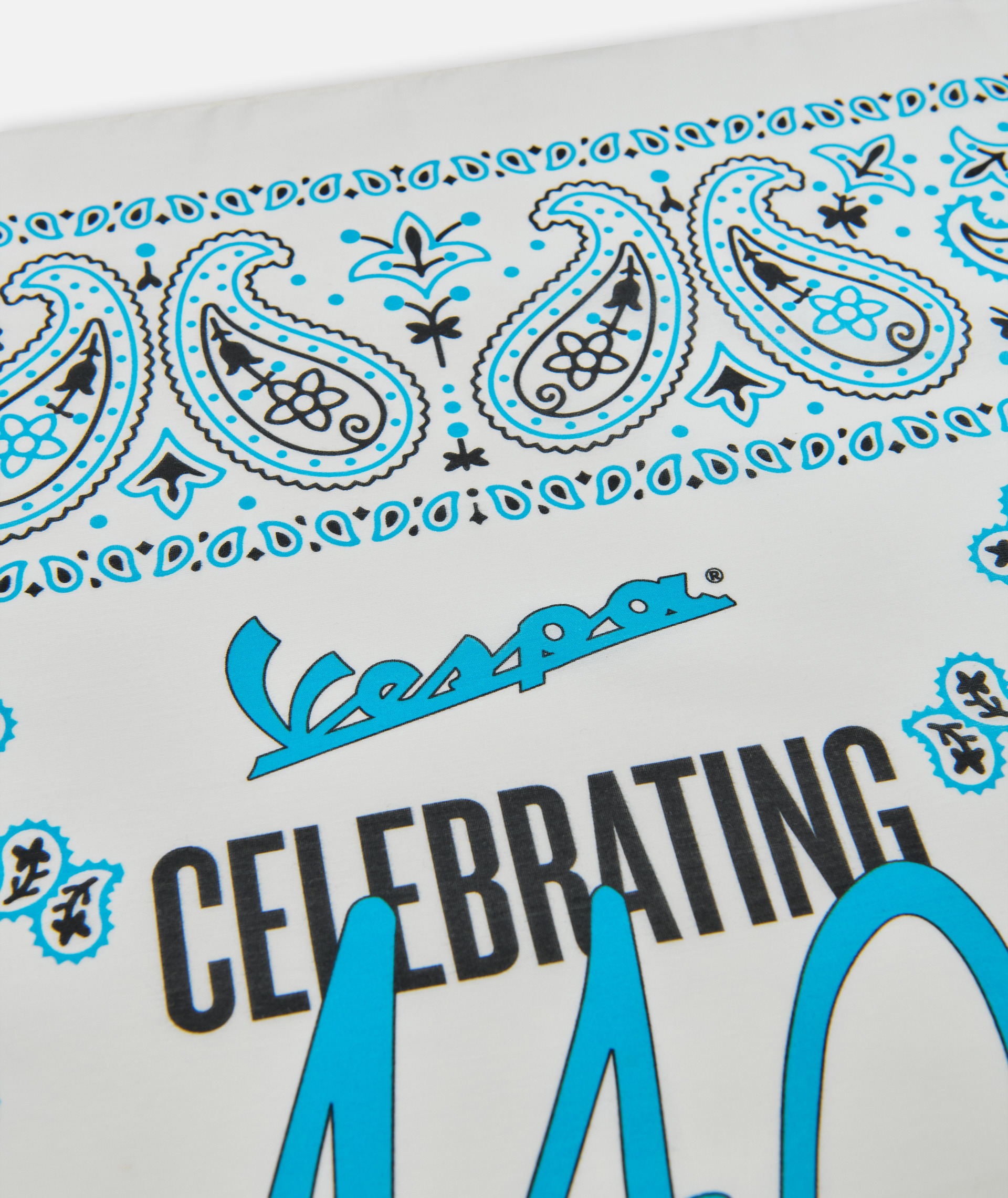 Bandana Vespa "140 anni Piaggio" bianco blu