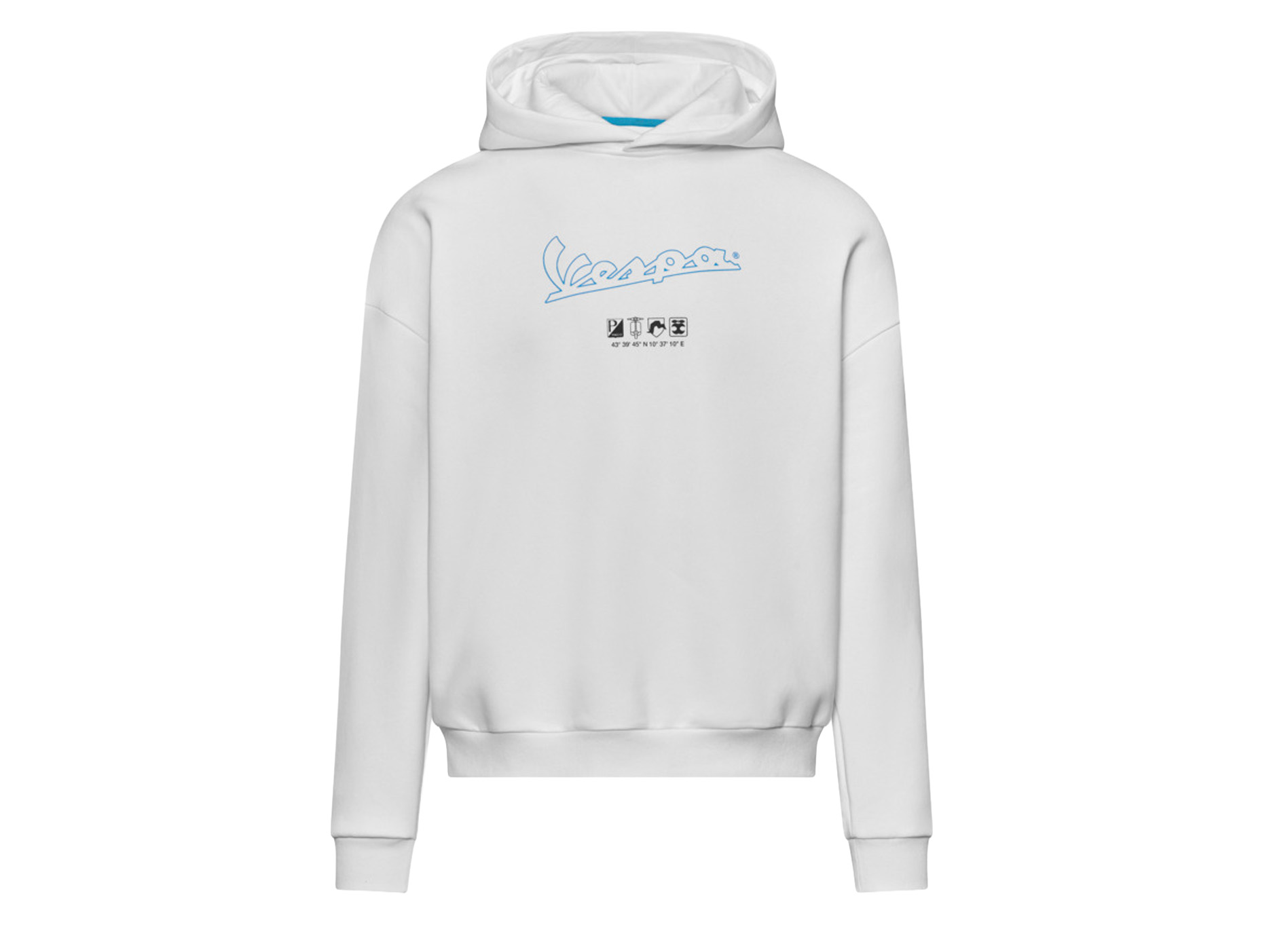 Felpa con cappuccio Vespa bianca, collezione DEC