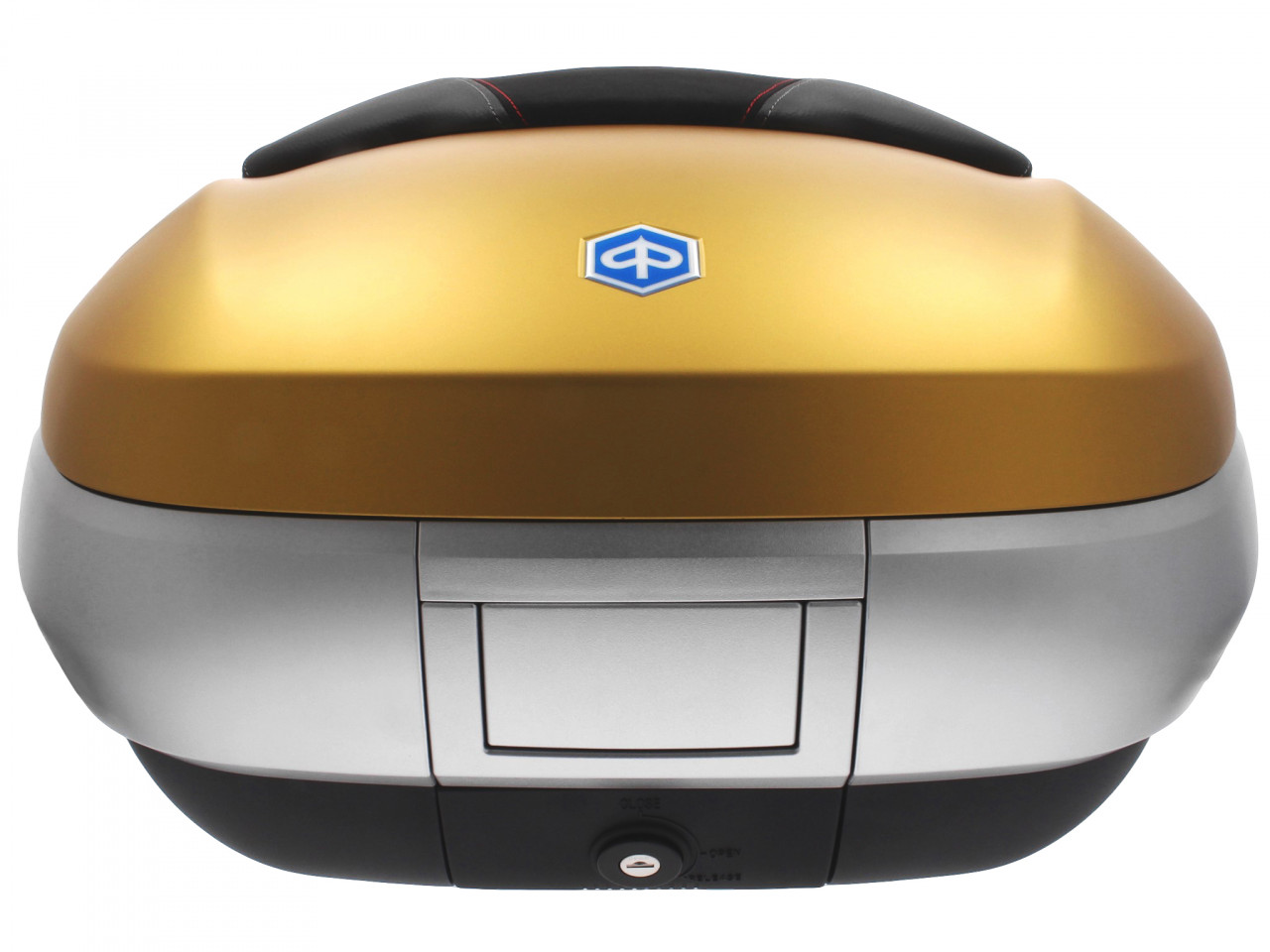Top Case 50 l, (LE_gold matt) incl. cuscino posteriore per Piaggio MP3 500 Sport Advance HPE