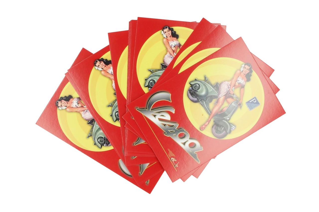 Cartolina Vespa, Vespa Pin up (12 pezzi)