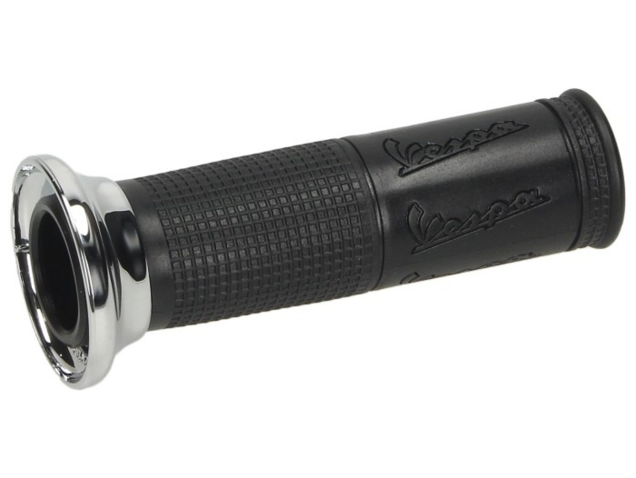 Manico originale nero "Logo/cromato" per Vespa ET/​LX/​LXV/​S/​Primavera/​Sprint 50-150ccm