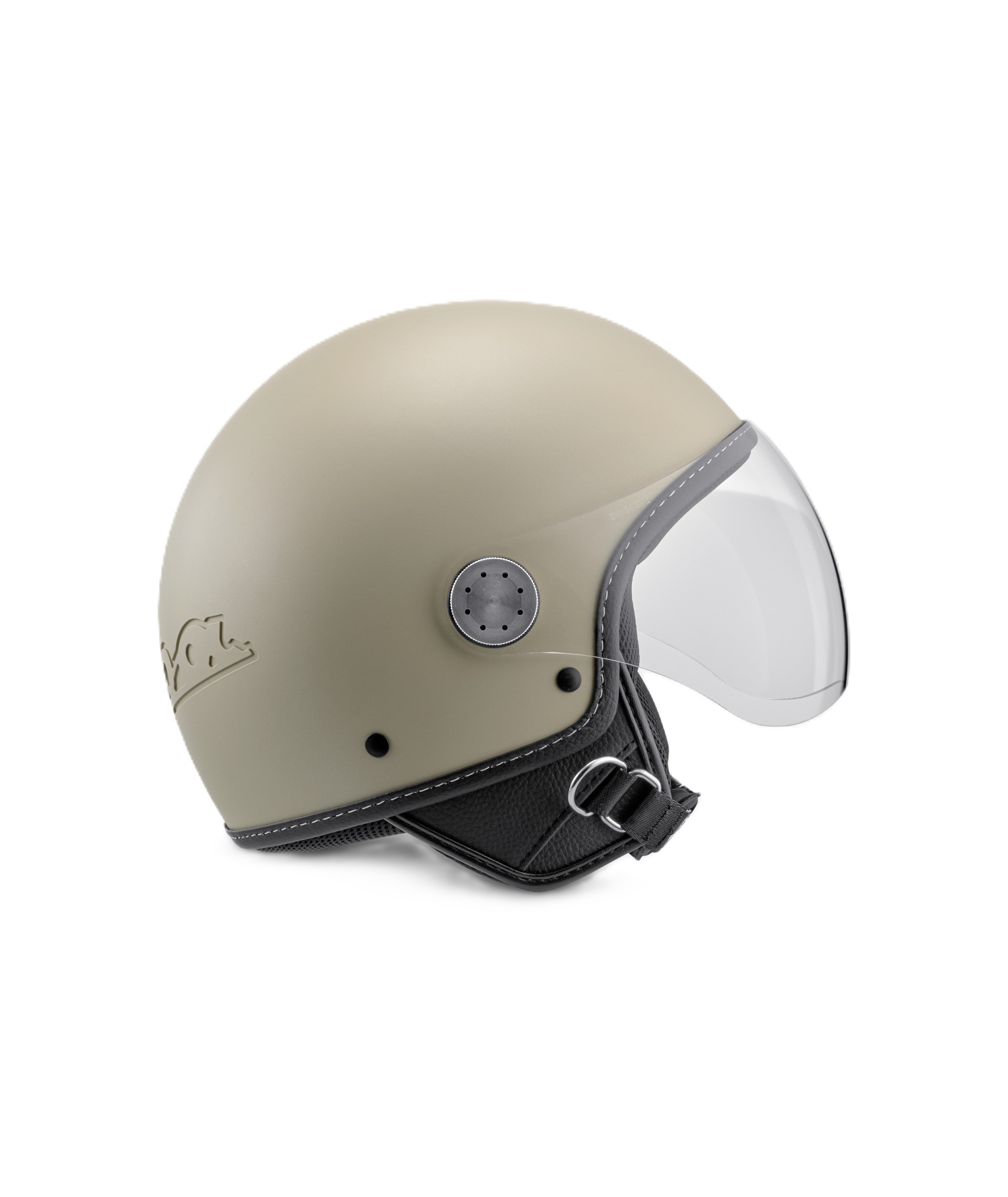 Casco jet Vespa, visiera Vespa LongHe, beige opaco (598)