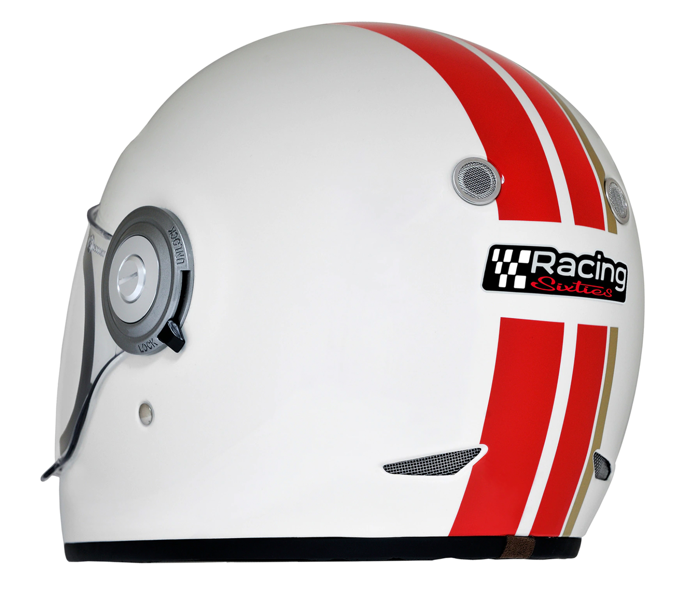 Casco integrale Vespa Racing anni '60 rosso/bianco