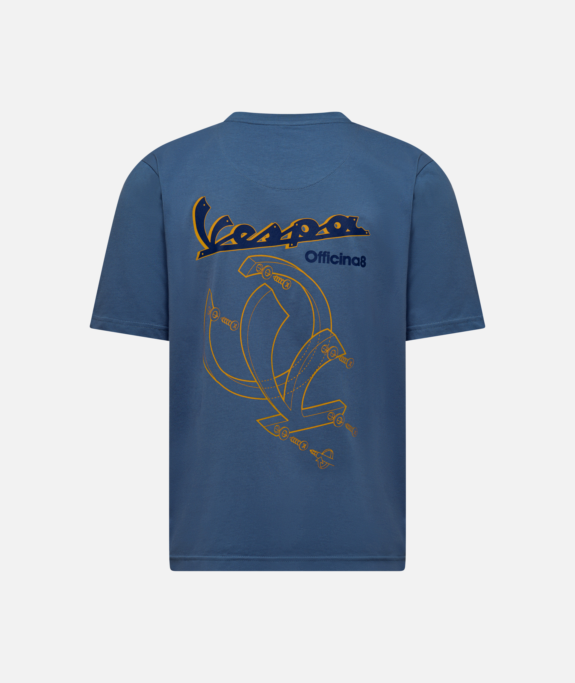 Maglietta Vespa Officina 8 blu