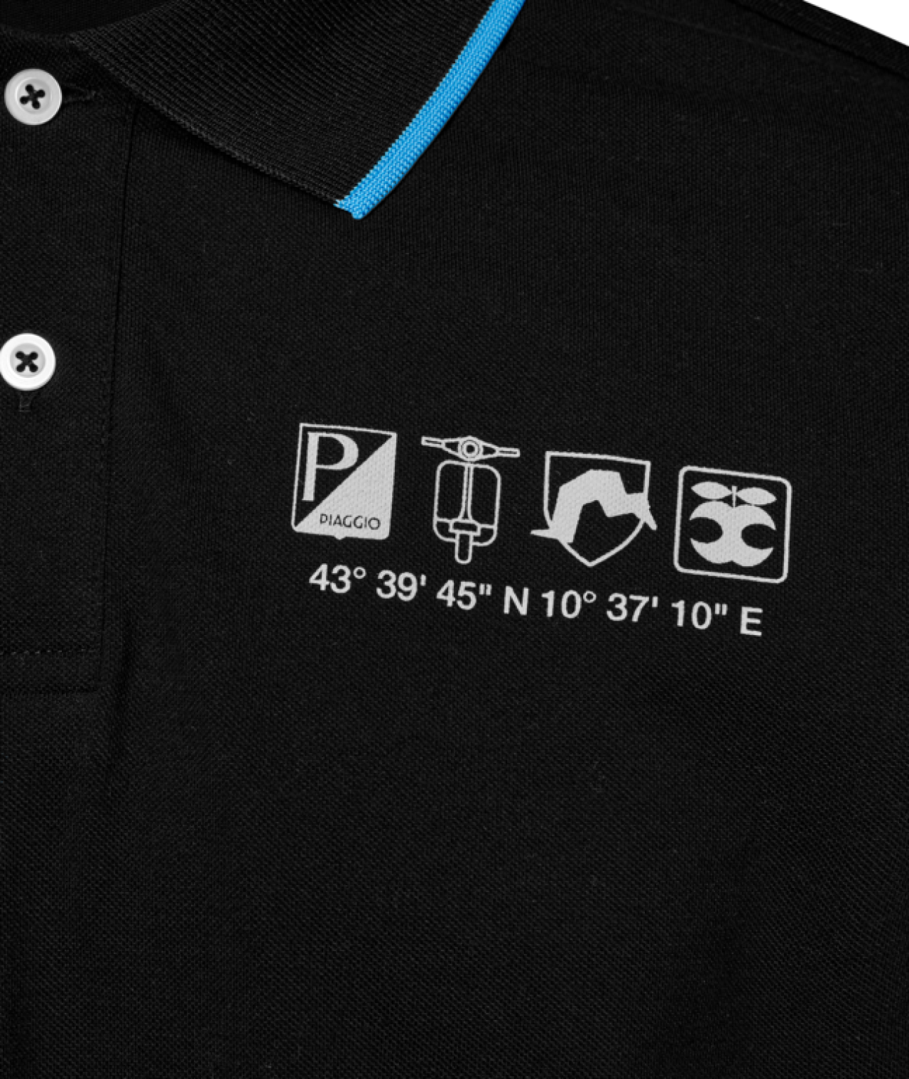 Polo Vespa nera della collezione DEC