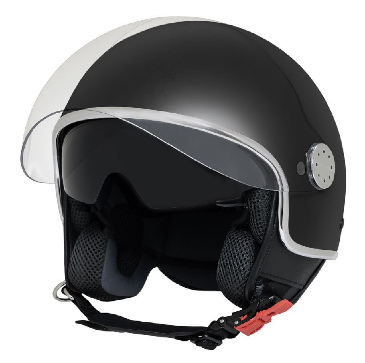 Casco jet Piaggio Demi Jet Mirror nero opaco